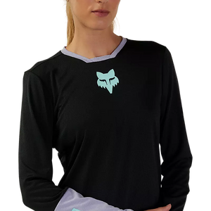 FOX W DEFEND RACE LS JERSEY BLACK