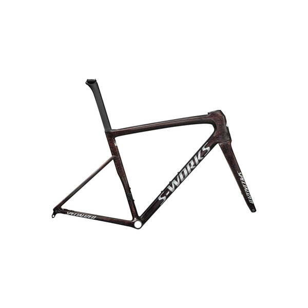 SPECIALIZED TELAIO S-WORKS TARMAC SL8 2025 GLOSS CARBON / RED TO GOLD BLURRED SPECKLE / METALLIC WHITE SILVER
