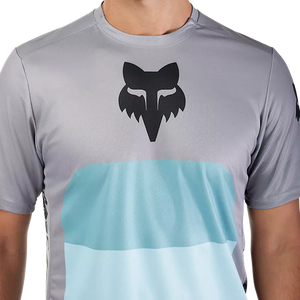 FOX RANGER SS JERSEY GRID STILL GREY