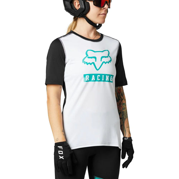 FOX W RANGER SS JERSEY BLOCK WHITE/BLACK