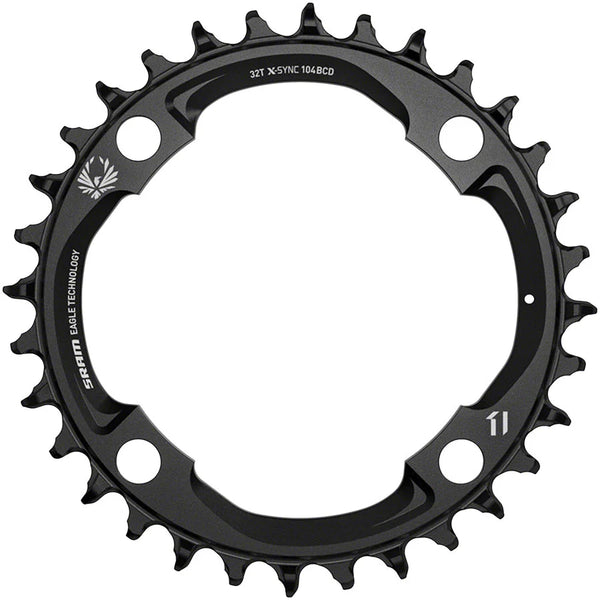 SRAM X-SYNC 2 EAGLE CHAINRING - 32T, 104MM BCD, 12-SPEED, ALUMINUM, BLACK (MAHLE)