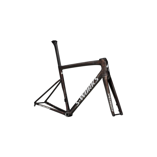 SPECIALIZED TELAIO S-WORKS TARMAC SL8 2025 GLOSS CARBON / RED TO GOLD BLURRED SPECKLE / METALLIC WHITE SILVER