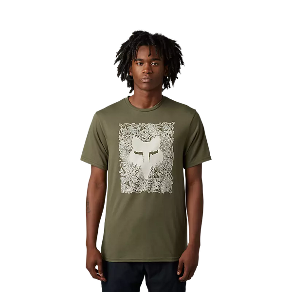 FOX AUXLRY SS TECH TEE OLIVE GREEN