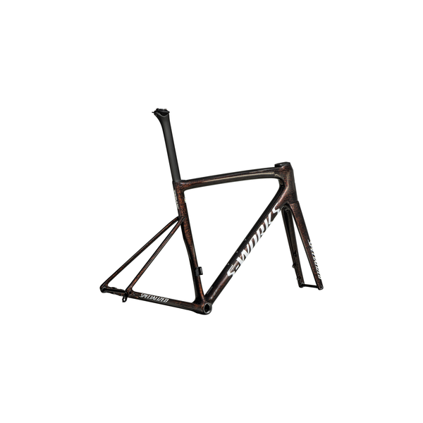 SPECIALIZED TELAIO S-WORKS TARMAC SL8 2025 GLOSS CARBON / RED TO GOLD BLURRED SPECKLE / METALLIC WHITE SILVER
