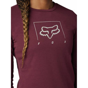 FOX W RANGER DR MID LS JERSEY DARK MAROON