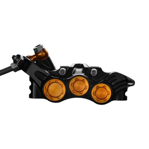 HOPE FRONT AND REAR HYDRAULIC DISC BRAKE SET WITH ROTORS METAL HOSE EVO V6TI MONO EDITION 220/220MM