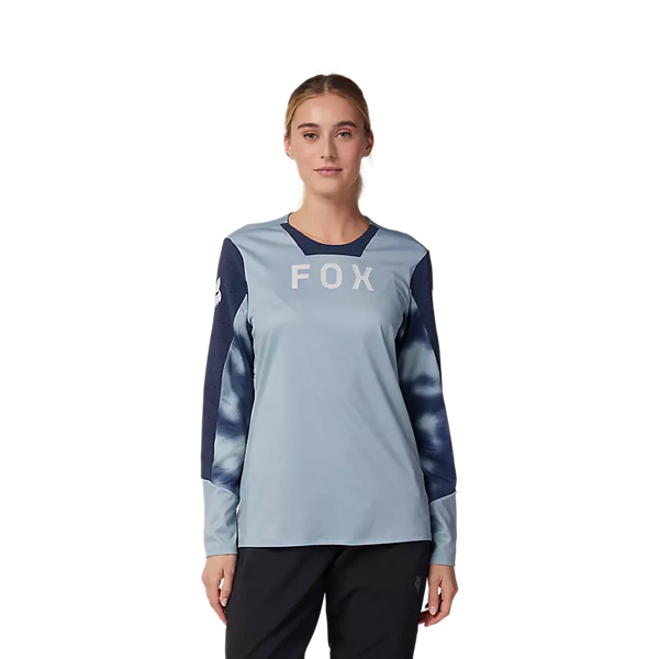 FOX W DEFEND LS JERSEY TAUNT GUNMETAL