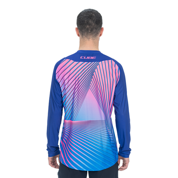 CUBE VERTEX ROUND NECK JERSEY L/S BLUE'N'PINK