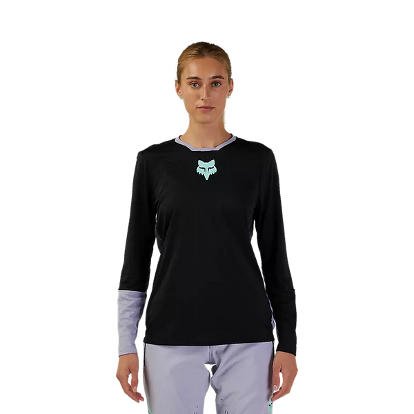 FOX W DEFEND RACE LS JERSEY BLACK