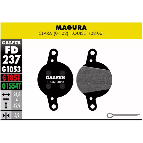 GALFER BIKE  PASTIGLIE MESCOLA NERA STANDARD PER MAGURA CLARA / LOUISE