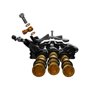 HOPE FRONT AND REAR HYDRAULIC DISC BRAKE SET WITH ROTORS METAL HOSE EVO V6TI MONO EDITION 220/220MM