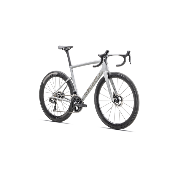 SPECIALIZED S-WORKS TARMAC SL8 DI2 GLOSS DOVE GREY / SILVER DUST BLURRED IMPASTO / BLACK PEARL