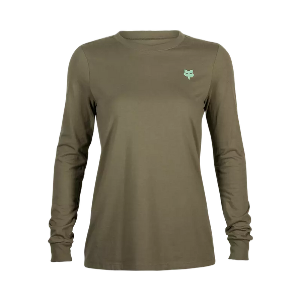 FOX FADED OUT LS TEE OLIVE GREEN