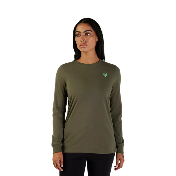 FOX FADED OUT LS TEE OLIVE GREEN