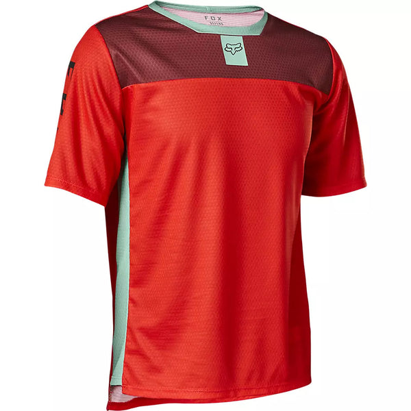 FOX YOUTH DEFEND SS JERSEY FLOURESCENT RED