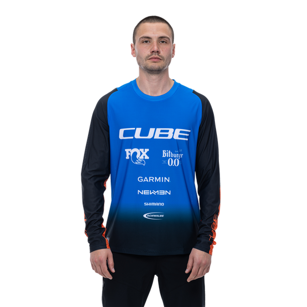 CUBE VERTEX ROUND NECK JERSEY X ACTIONTEAM L/S BLACK'N'BLU